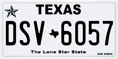 TX license plate DSV6057