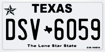 TX license plate DSV6059