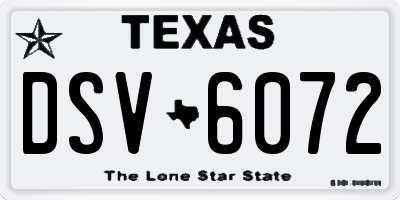 TX license plate DSV6072
