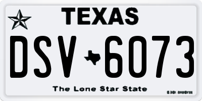 TX license plate DSV6073