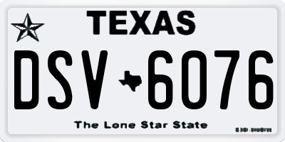 TX license plate DSV6076
