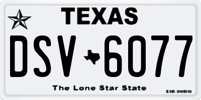 TX license plate DSV6077