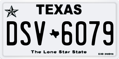 TX license plate DSV6079