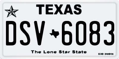 TX license plate DSV6083