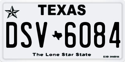 TX license plate DSV6084