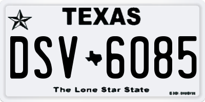 TX license plate DSV6085