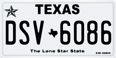 TX license plate DSV6086