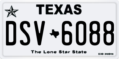 TX license plate DSV6088