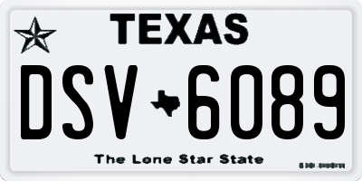 TX license plate DSV6089