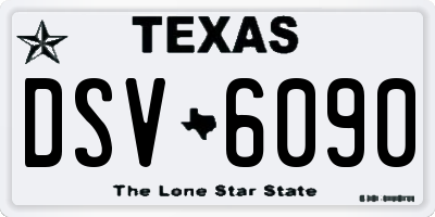 TX license plate DSV6090