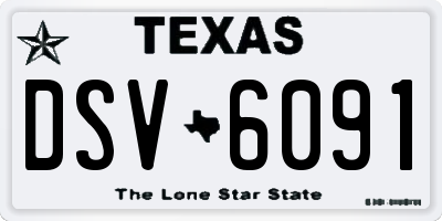 TX license plate DSV6091