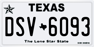 TX license plate DSV6093