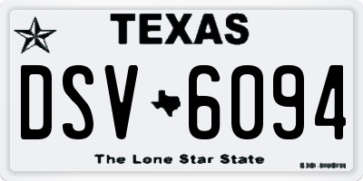 TX license plate DSV6094