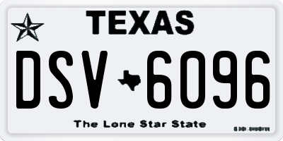 TX license plate DSV6096