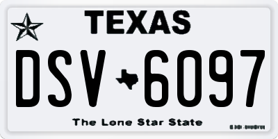 TX license plate DSV6097