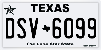 TX license plate DSV6099