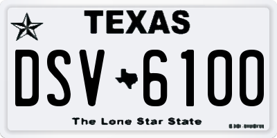 TX license plate DSV6100