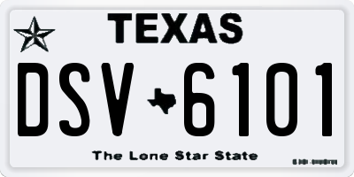 TX license plate DSV6101