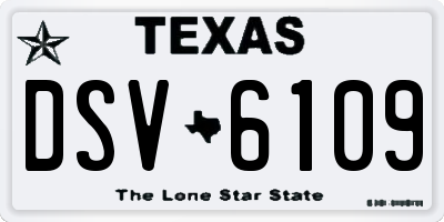 TX license plate DSV6109