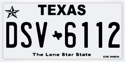 TX license plate DSV6112