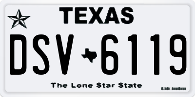 TX license plate DSV6119