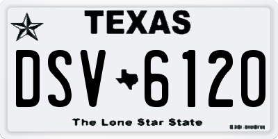 TX license plate DSV6120