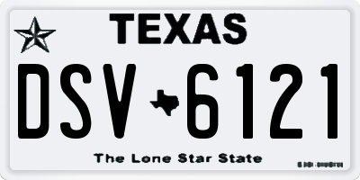 TX license plate DSV6121