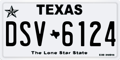 TX license plate DSV6124