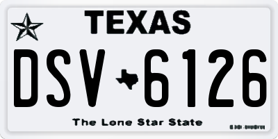 TX license plate DSV6126