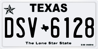 TX license plate DSV6128