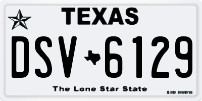 TX license plate DSV6129