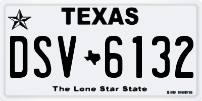TX license plate DSV6132