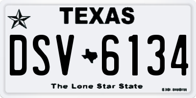 TX license plate DSV6134