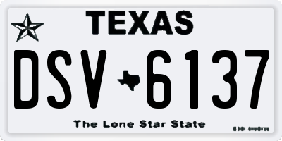 TX license plate DSV6137