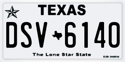 TX license plate DSV6140
