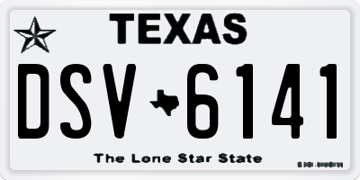TX license plate DSV6141