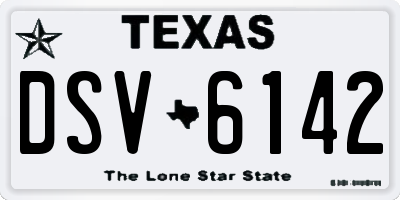 TX license plate DSV6142