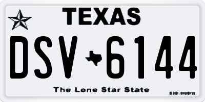 TX license plate DSV6144