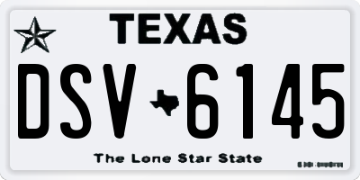 TX license plate DSV6145