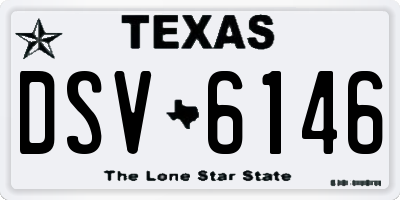 TX license plate DSV6146