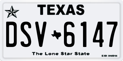 TX license plate DSV6147