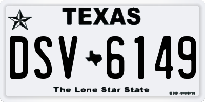 TX license plate DSV6149