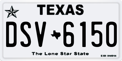 TX license plate DSV6150