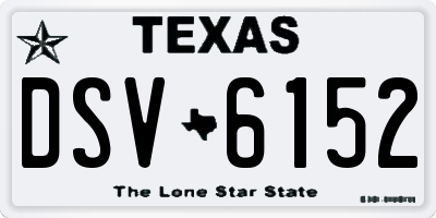 TX license plate DSV6152
