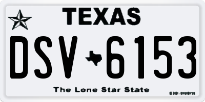 TX license plate DSV6153