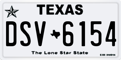 TX license plate DSV6154
