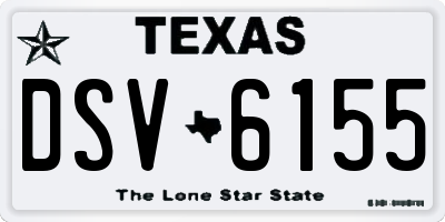 TX license plate DSV6155