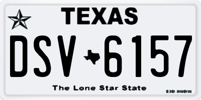 TX license plate DSV6157
