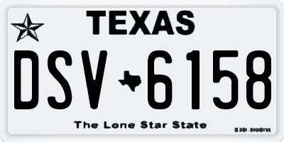 TX license plate DSV6158