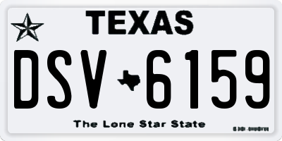 TX license plate DSV6159